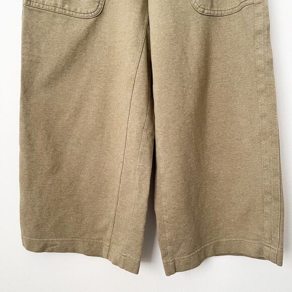 Athleta Farallon Heathered Wide Crop Pant Womens 4P Olive Green Wide Leg Cotton - Picture 6 of 14